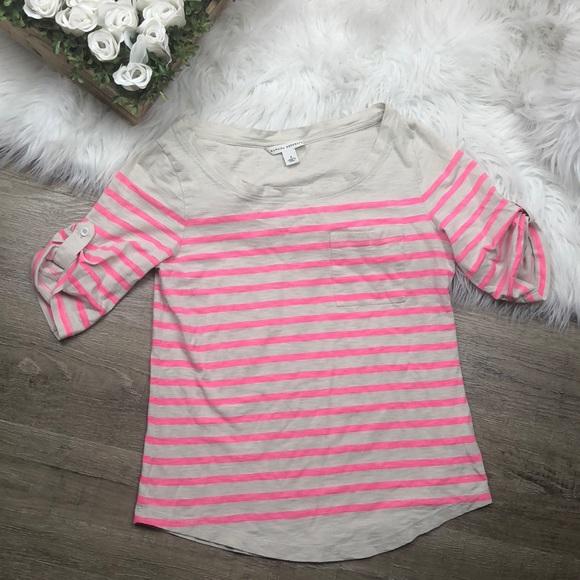 Banana Republic Tops - Banana Republic | Striped Pink Top A3